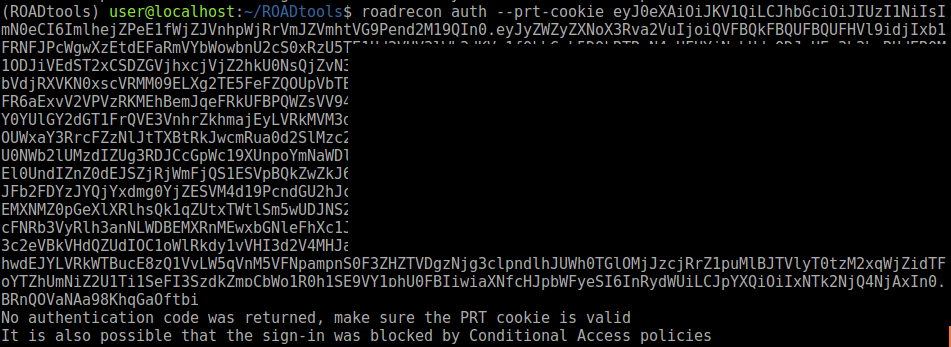 ROADrecon auth with expired PRT cookie
