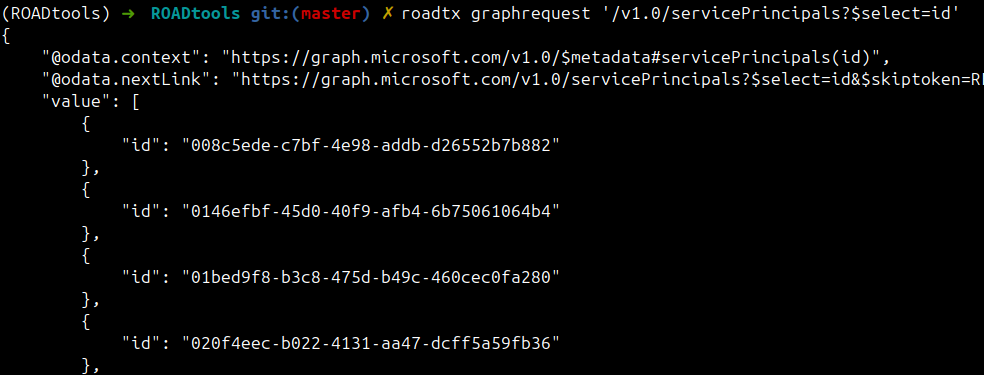 ServicePrincipals returned as result of MS Graph query