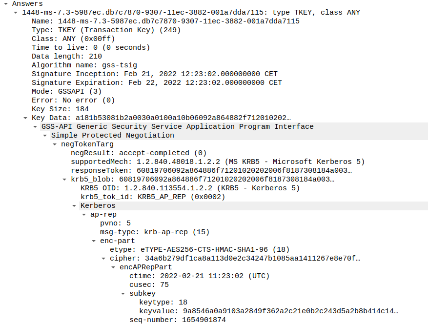 TKEY answer containing AP-REP