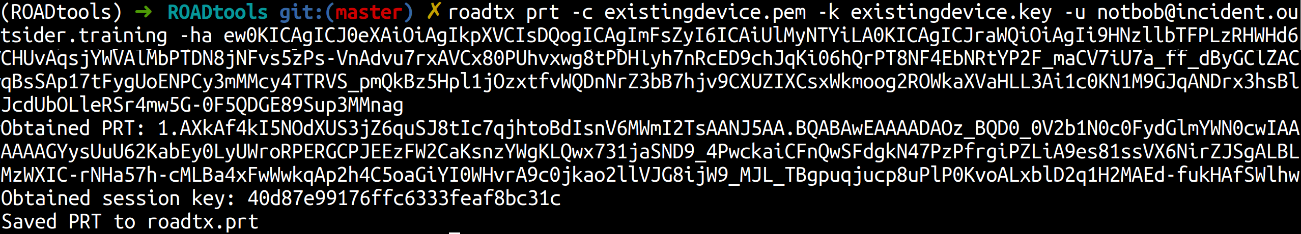 Requesting a PRT with the assertion (assertions shortened for readability)