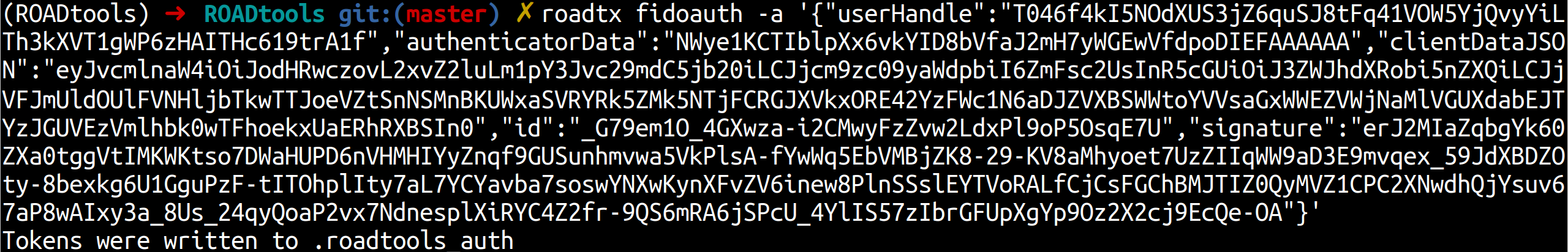 FIDO assertion to token